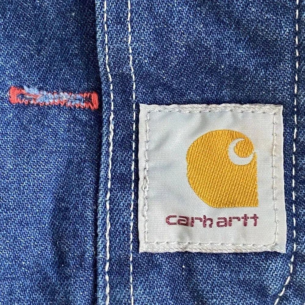 Carhartt Carpenter Overalls Mens 54x30 Blue Denim Bib Relaxed Fit Workwear